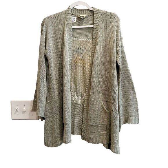 Mumu Mellow Women Gray Cardigan Sweater XS Cable Knit Skull Western Boho Rodeo * - Picture 2 of 8